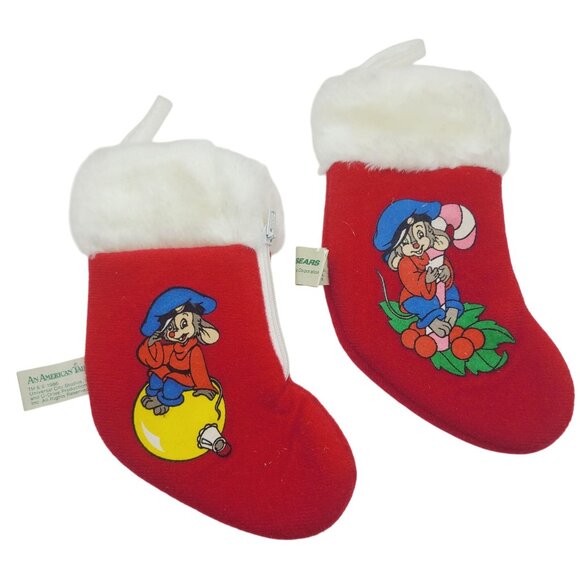 An American Tail FIEVEL Goes West Christmas Stockings 1986 Sears McDonalds - Picture 1 of 9